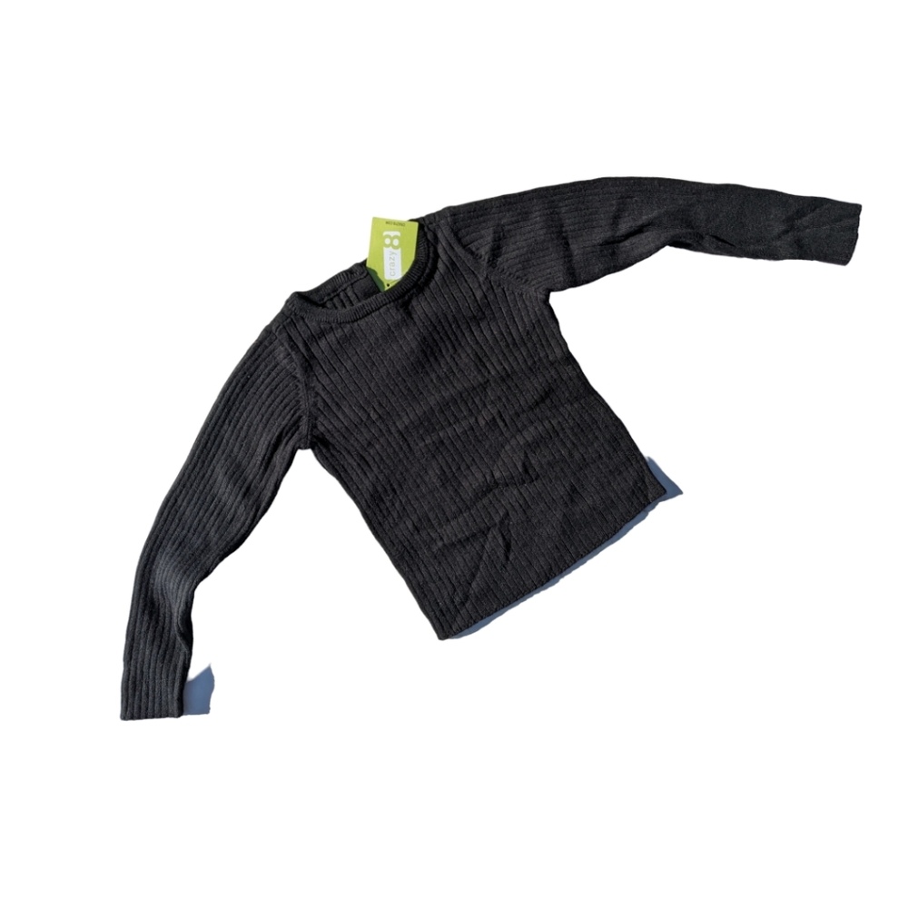 Crazy 8 Girls 2T Black Ribbed Sweater w/ Button Back